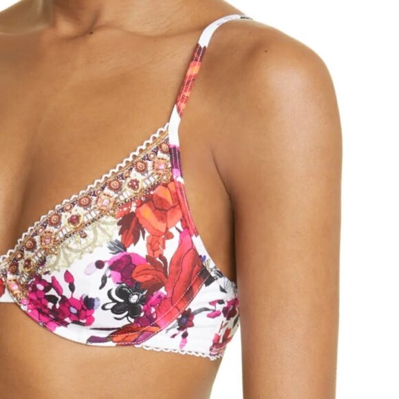 Camilla "Reign Of Roses" Underwire Swimsuit Bikini Top, Multicolor - Picture 2 of 3